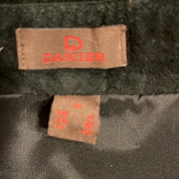 Danier 8 Black Suede Leather Lined Lace-Up Skirt Moto - Picture 6 of 8